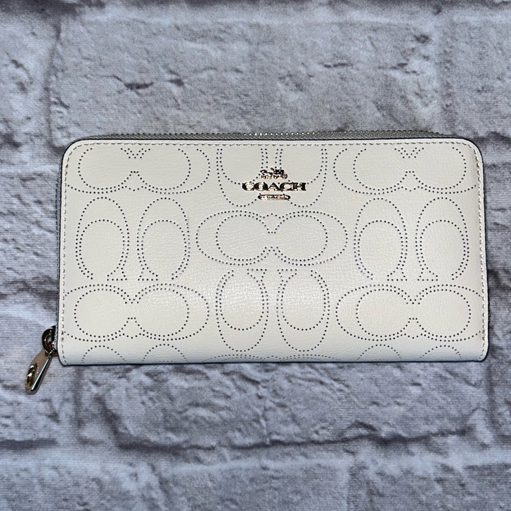 Coach zip around long accordion wallet